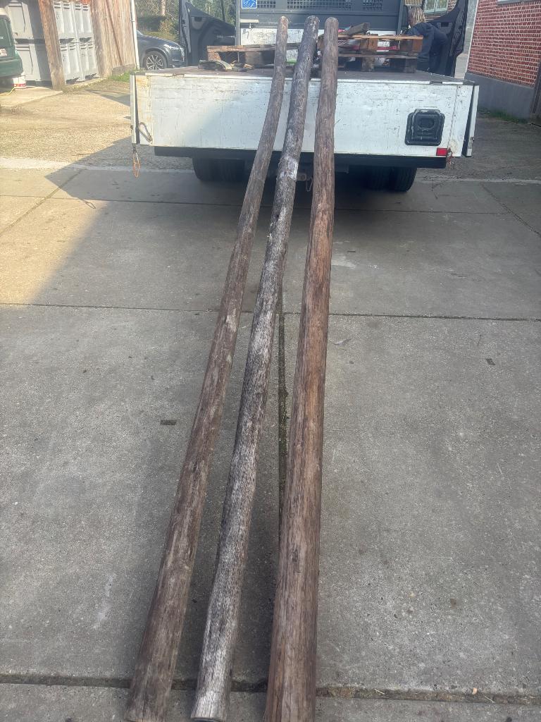 Houten palen 4 meter, Ophalen, Gebruikt, Palen