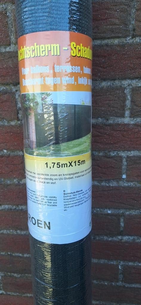 Schaduwdoek Groen 1,75m x 15m, Tuin en Terras, Gaas en Draad, Ophalen