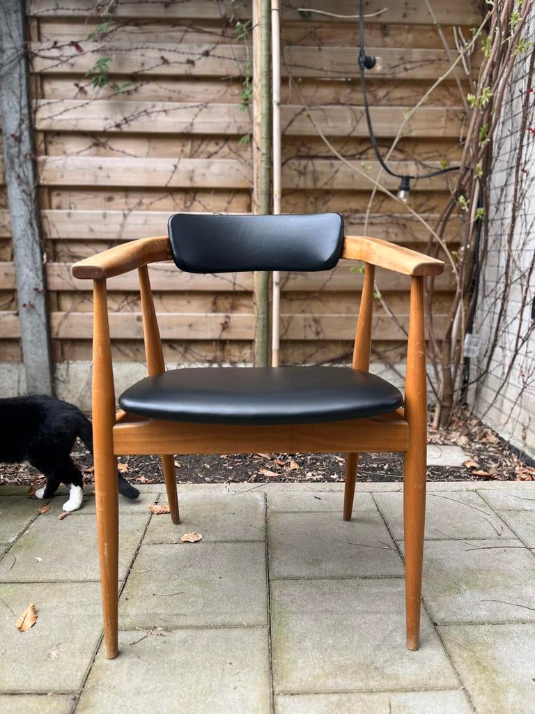 Prachtige Deense Design Armstoel, Huis en Inrichting, Stoelen, Gebruikt, Eén, Zwart, Ophalen