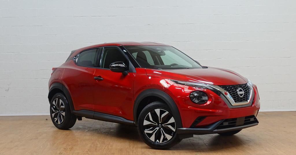 Nissan Juke 1.0 DIG-T Acenta automaat, Auto's, https://public.car-pass.be/vhr/cc06ab74-7a4c-40bd-a7b0-a5e1cbc316c8, Stof, 5 zetels