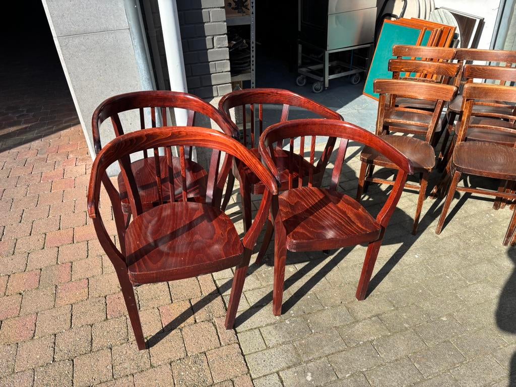 4 chaises en bois, Brun, Enlèvement, Utilisé, Bois
