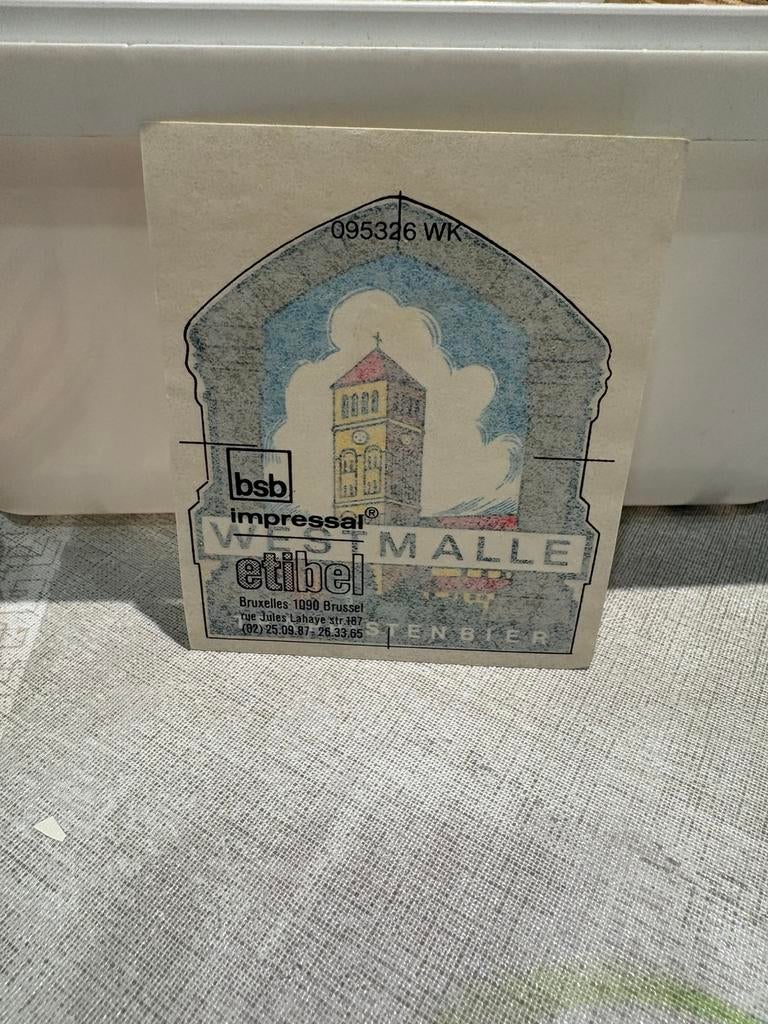 Autocollant pour verre à bière Westmalle Trappist, Collections, Enlèvement ou Envoi, Comme neuf