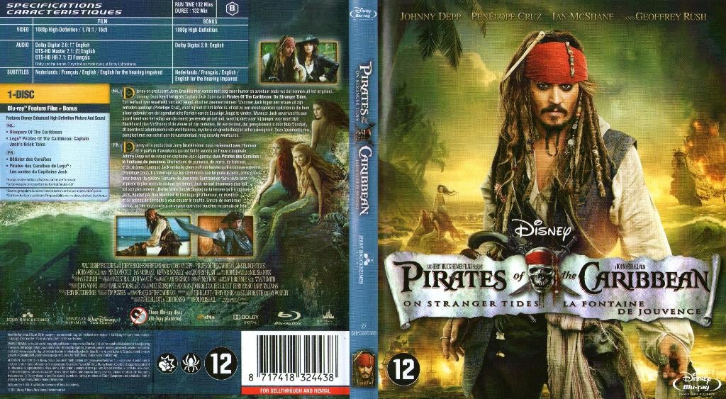 pirates des caraibes  la fontaine de jouvence (blu-ray) neuf, CD & DVD, Blu-ray, Comme neuf, Science-Fiction et Fantasy, Enlèvement ou Envoi