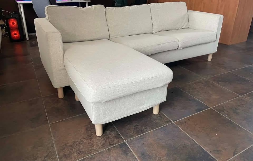 Te koop: IKEA SALTSJÖBADEN 3-zits sofa (Gunnared beige), Maison & Meubles, Canapés | Sofas & Chaises Longues, Comme neuf, Trois personnes