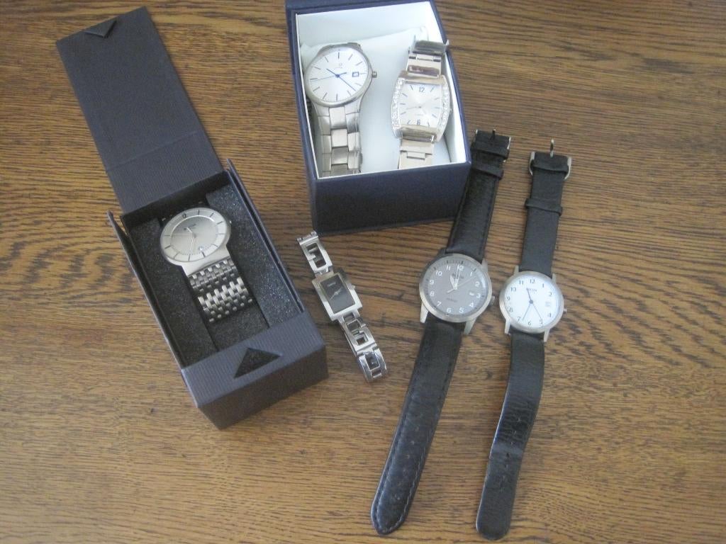 lot 6 oude vintage uurwerken, Handtassen en Accessoires, Ophalen of Verzenden, Gebruikt, Staal, Polshorloge