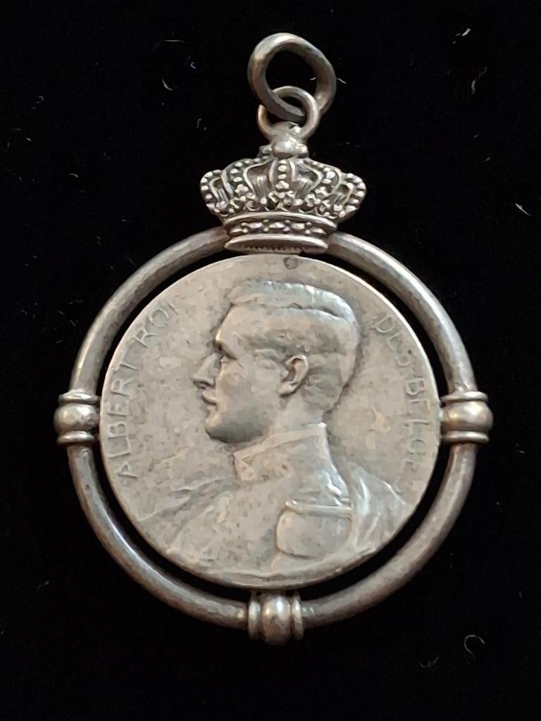 medaille hanger Koning Albert I, Verzenden, Gebruikt, Overige typen