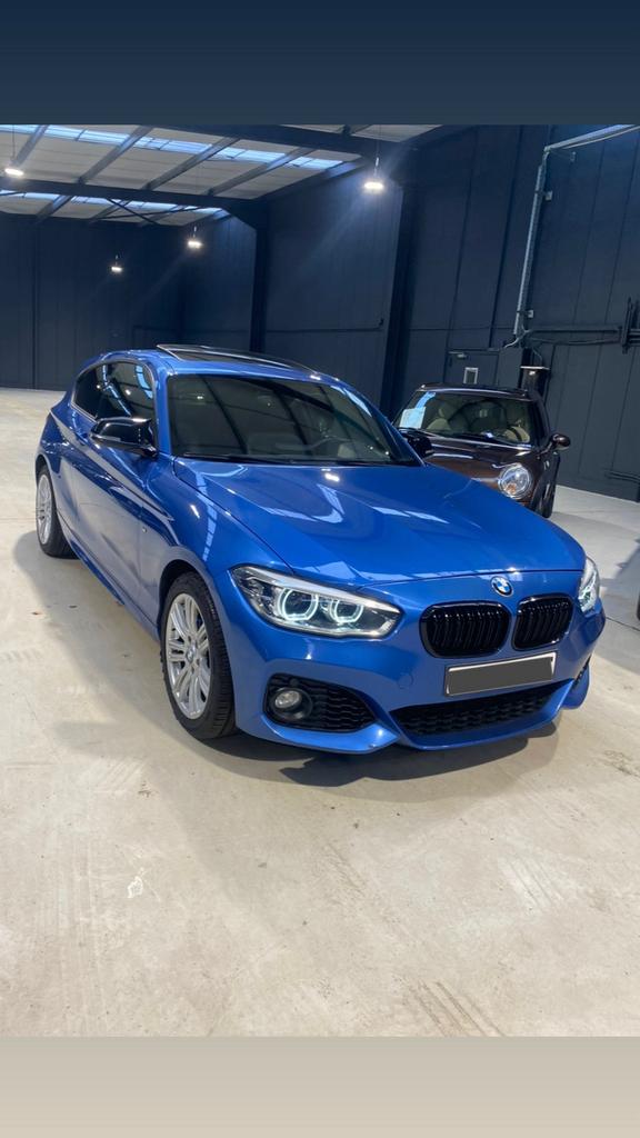 Te koop bmw 118i, Auto's, BMW, Automaat, Zwart, Blauw, Leder