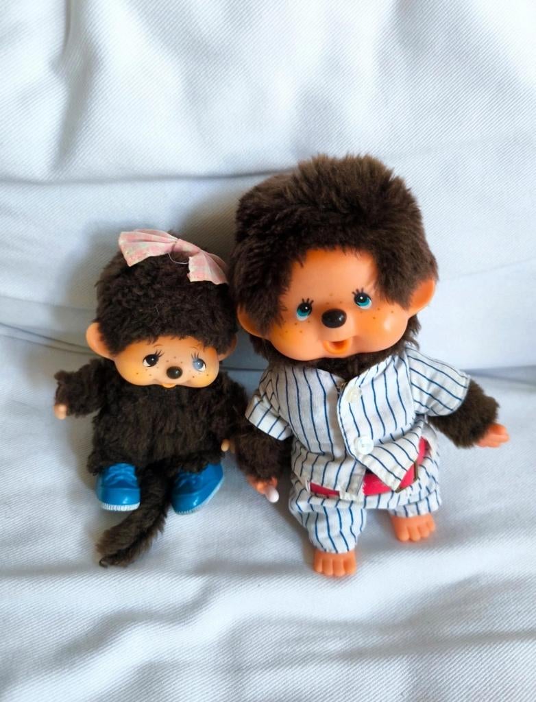 Monchhichi monchhichi kiki set de deux anciennes figurines ., Collections