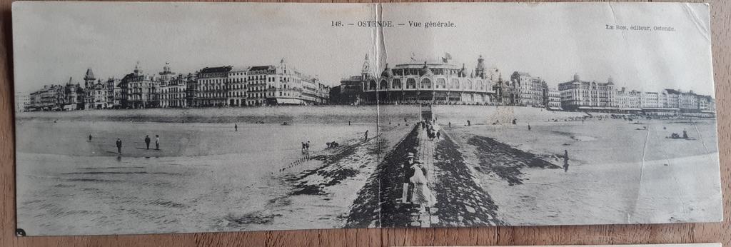 Dubbele PANORAMA kaart van Oostende OSTENDE, Ophalen of Verzenden