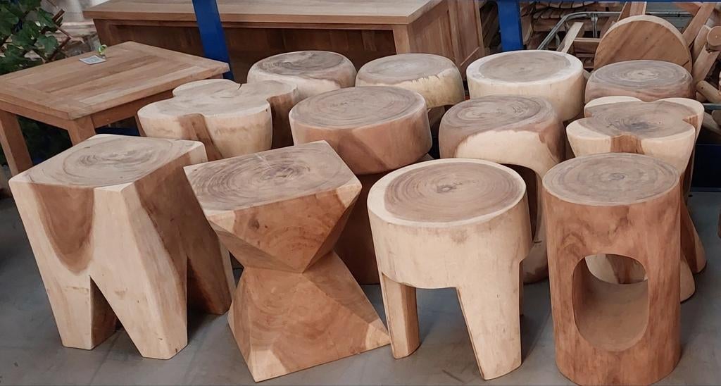 Bijzettafel, Kruk in Suar., Huis en Inrichting, Ophalen, Nieuw, Hout