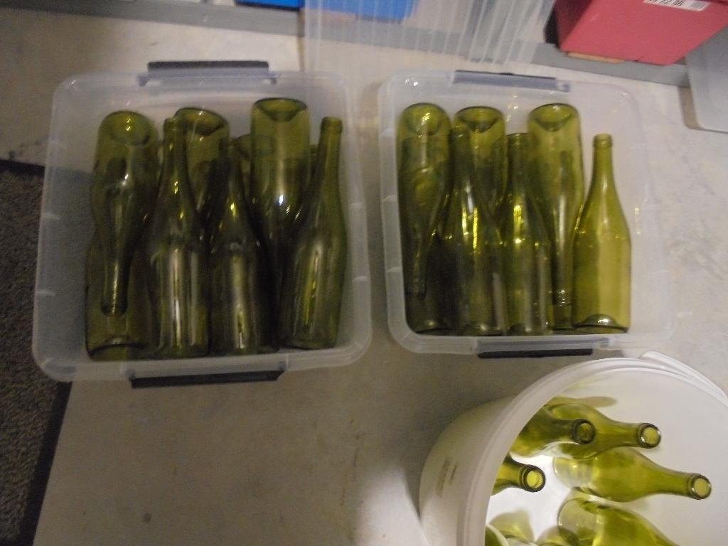 Groene lege wijnflessen van 750 ml, Ophalen, Gebruikt, Rode wijn