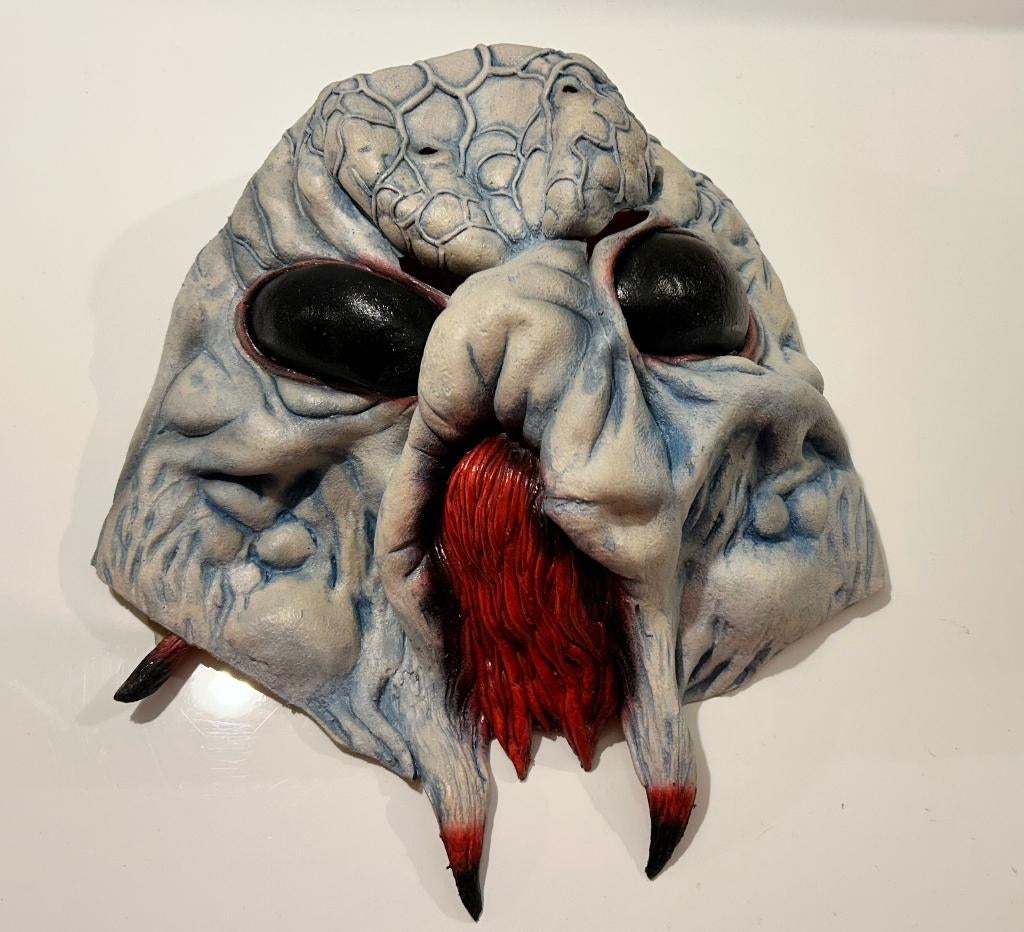 Wit latex monstermasker, Kleding | Heren, Ophalen of Verzenden, Zo goed als nieuw, Accessoires