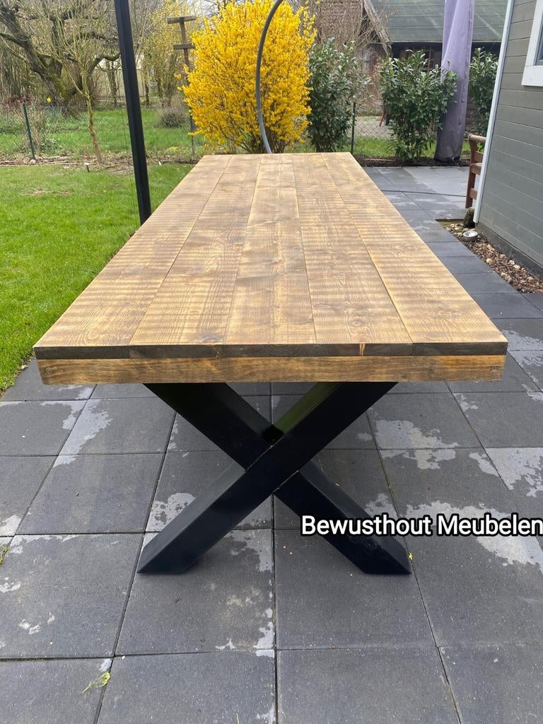 Prachtige Tuin/Eettafel van steigerhout. Gratis Bezorging!!, Ophalen of Verzenden, Zo goed als nieuw