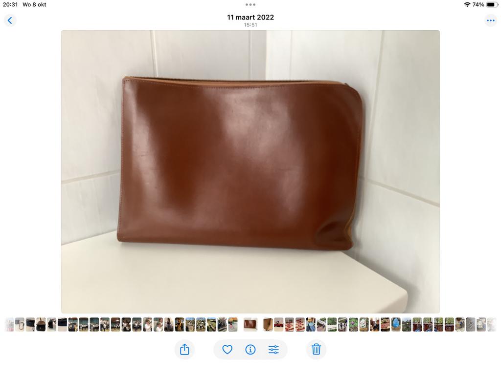 AKTETAS  LEER bruin . In nieuwe staat., Ophalen of Verzenden, Zo goed als nieuw