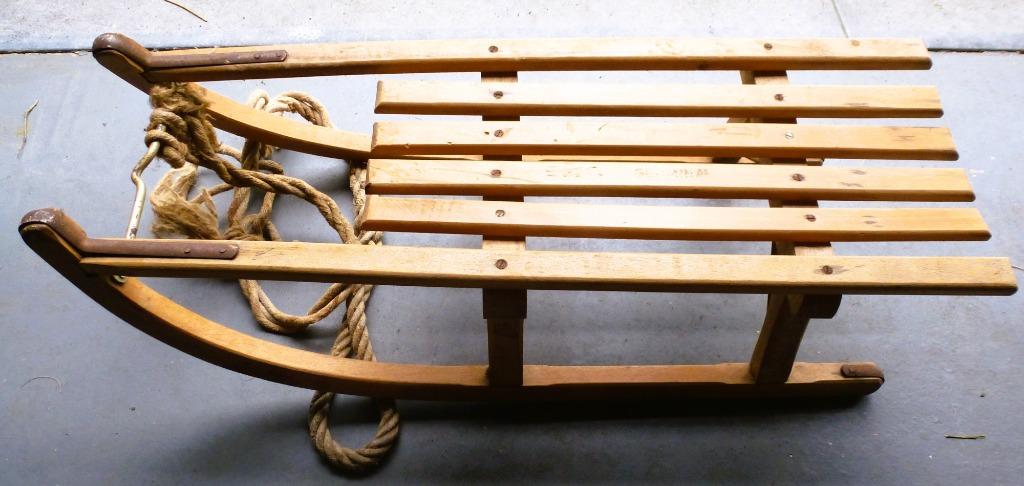 Luge ancienne Davos Germina 82cm, Enlèvement, Utilisé, Bois