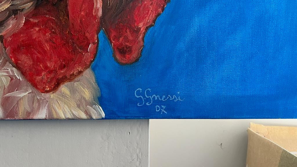 Peinture d'après Koen Vanmechelen — 60x80 cm — signée, Enlèvement ou Envoi