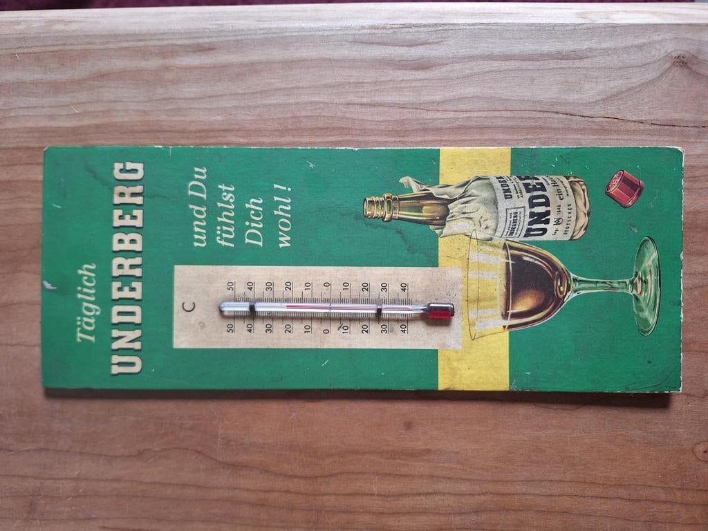 Underberg reclame thermometer, Ophalen of Verzenden, Gebruikt