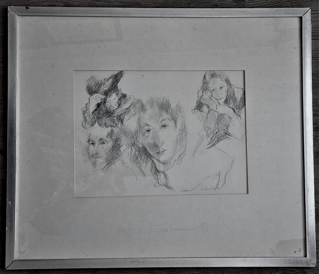 Albert De Deken 1915 -2003  prachtige tekening  “ figuren”, Antiek en Kunst, Ophalen