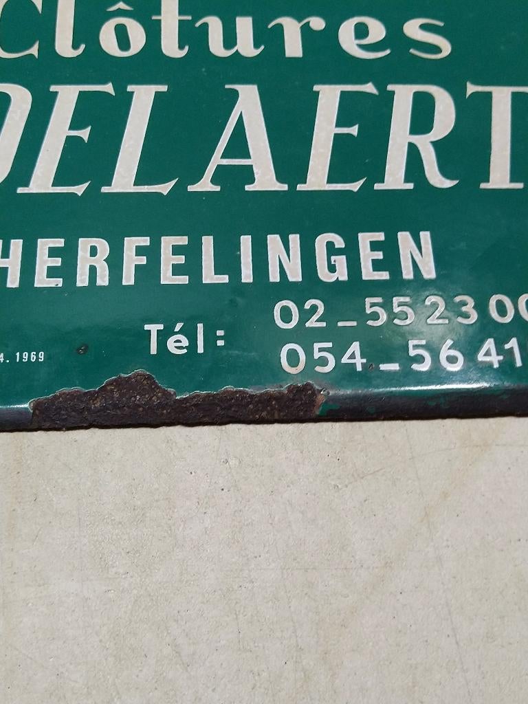 Ancienne plaque émaillée, Enlèvement ou Envoi, Utilisé, Panneau publicitaire