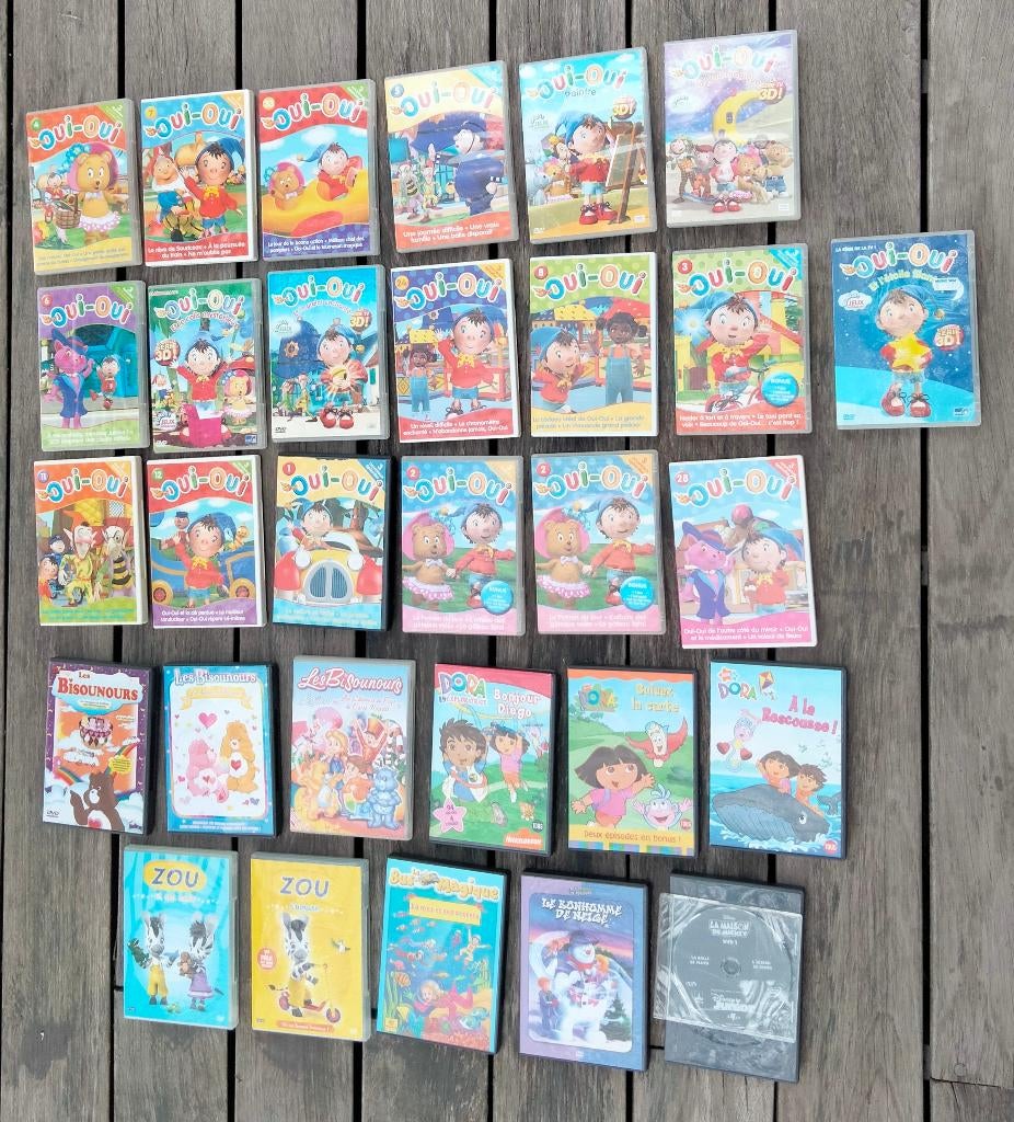 KIES 30 dvd's Yes-Oui/Dora/Bisounours/ ZOU enz..., Cd's en Dvd's, Dvd's | Kinderen en Jeugd, Zo goed als nieuw, Film, Educatief