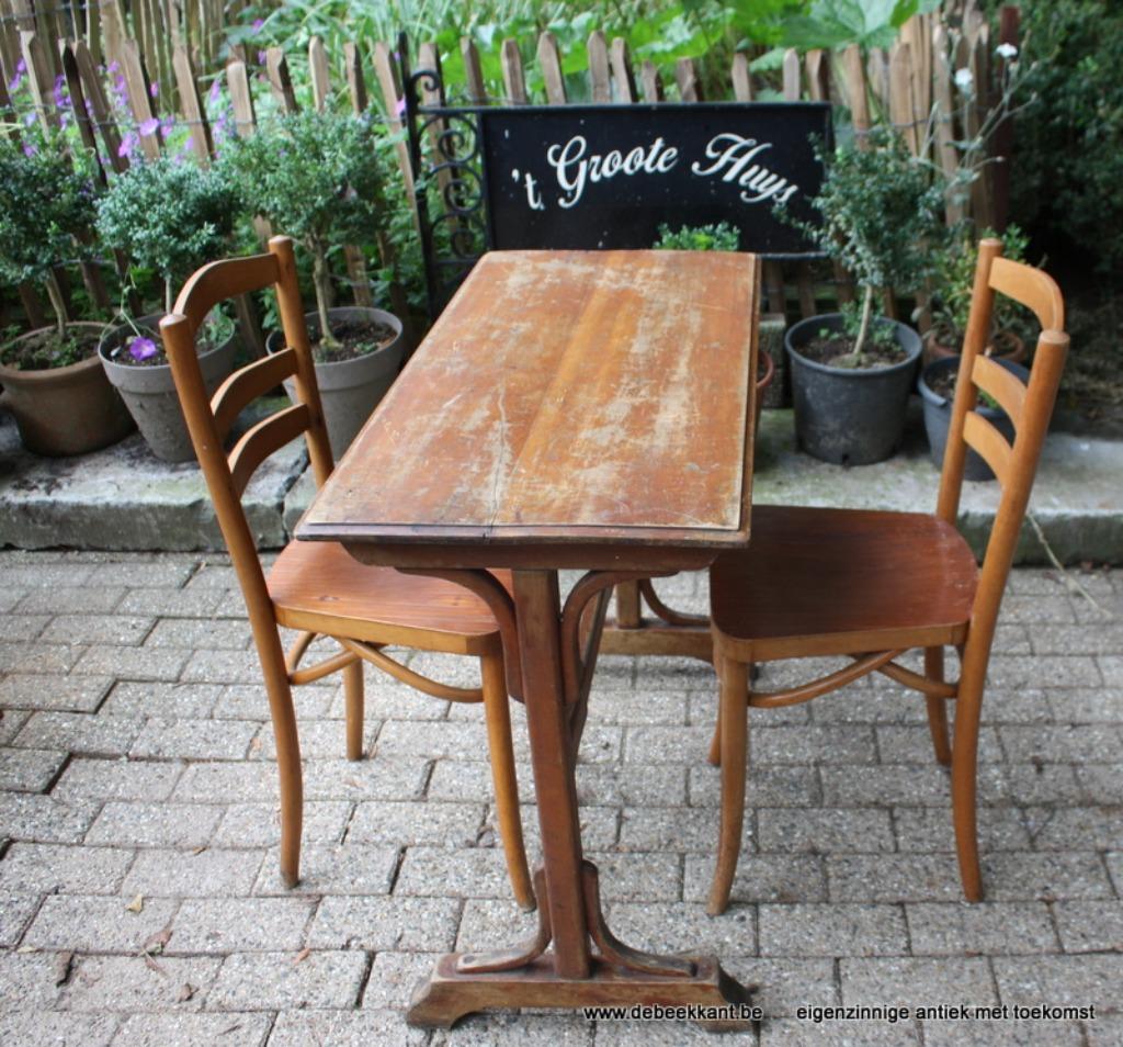 Retro vintage antieke oude cafétafel ZONDER stoelen, Ophalen of Verzenden