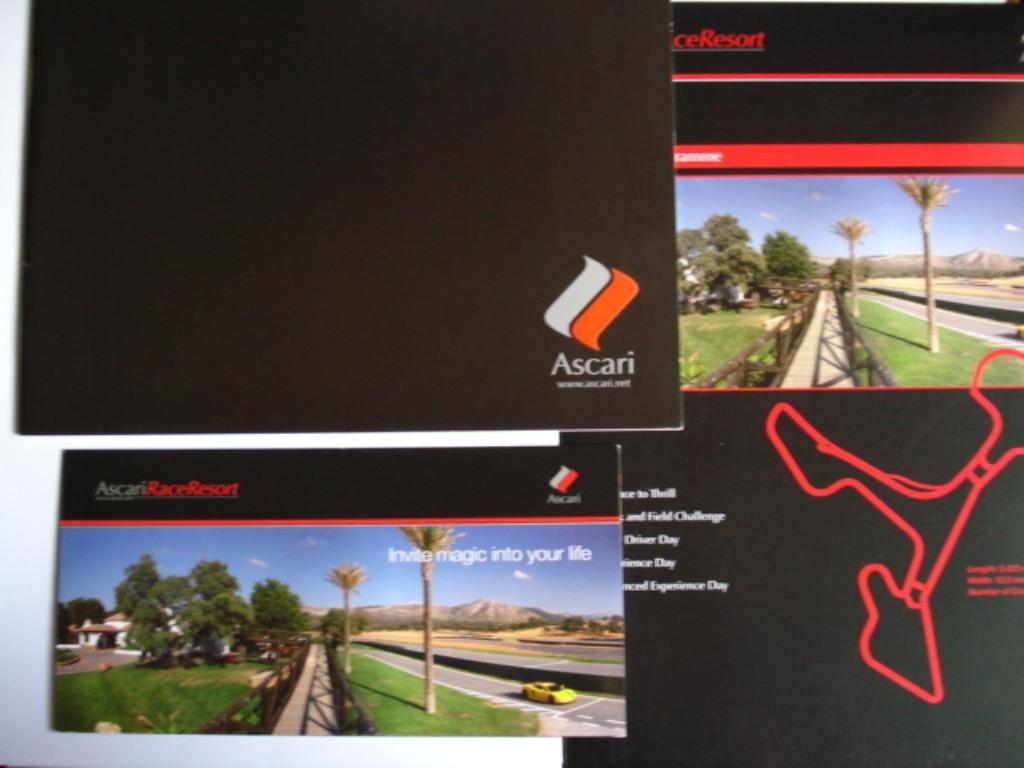 Ascari Race Resort 2010 Brochure Catalogue Prospekt LOT of 3, Verzenden, Zo goed als nieuw, Overige merken