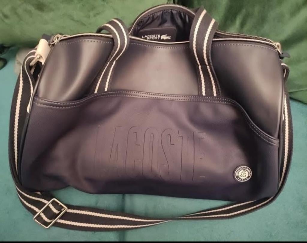 Lacoste sporttas voor dames of heren, Blauw, Nieuw, Leer, Ophalen