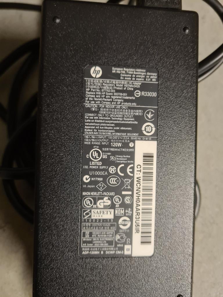 HP lader zie foto's, Computers en Software, Laptop-opladers, Ophalen, Gebruikt, HP