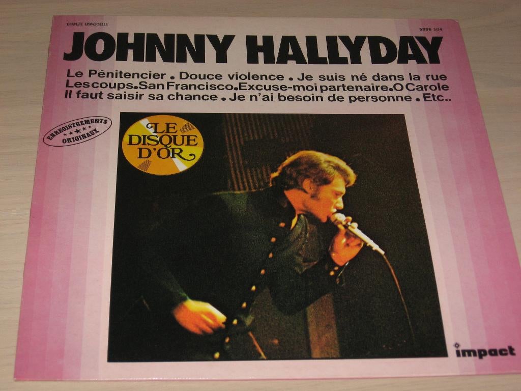 Disque vinyl 33 tours johnny hallyday le disque d'or de l'an, Enlèvement ou Envoi, Comme neuf, Pop rock