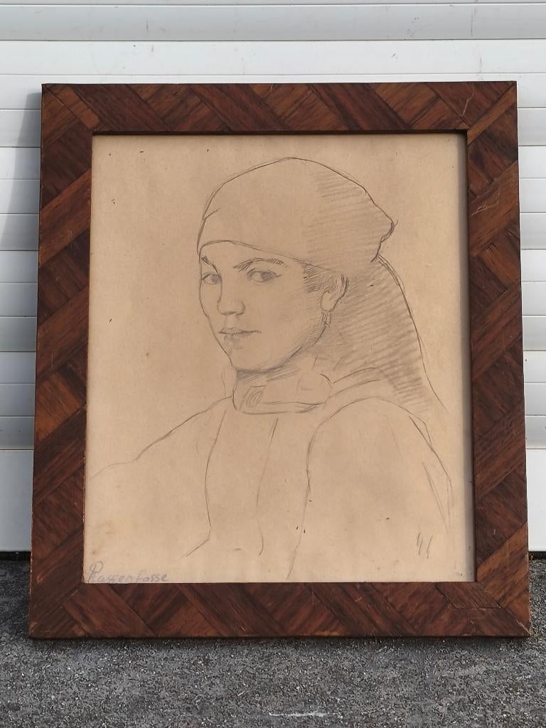 Dessin hiercheuse signe Armand rassenfosse, Antiquités & Art, Enlèvement ou Envoi