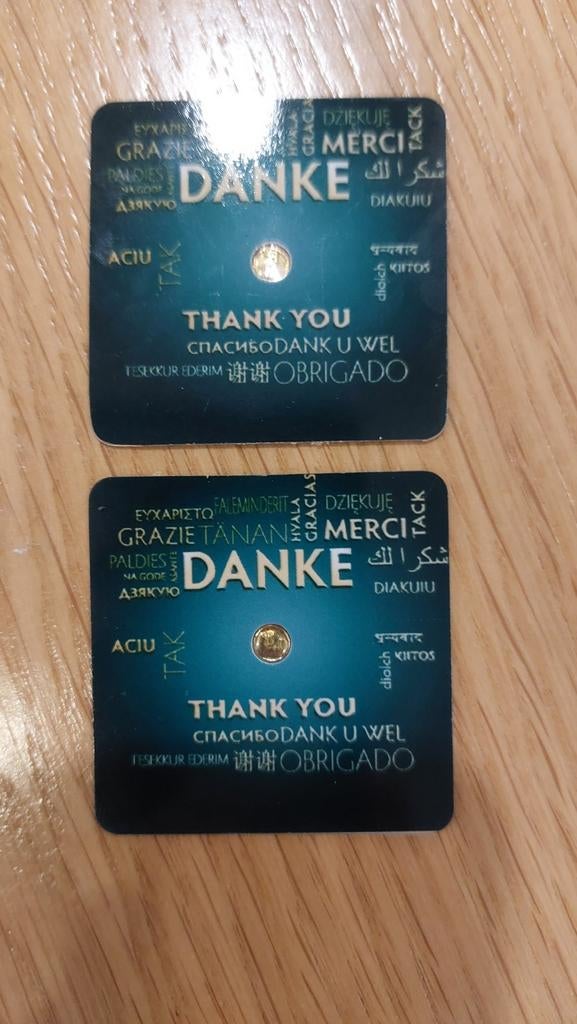 2 lingots Or Pur 24k 0,01gr Merci, Timbres & Monnaies, Métaux nobles & Lingots, Enlèvement ou Envoi