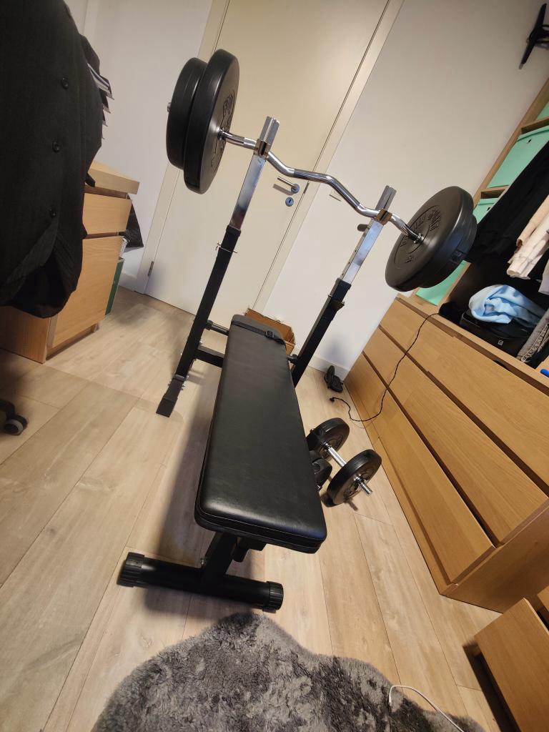 Fitness bench top kwaliteit, Sport en Fitness, Fitnessmaterialen, Zo goed als nieuw, Fitnessbank, Armen, Ophalen