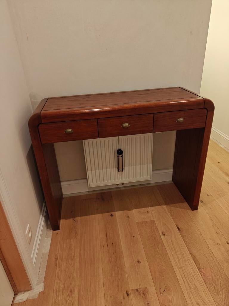 Console art déco/Coloniale en acajou, Maison & Meubles, Neuf, Enlèvement ou Envoi, 75 cm ou plus, Ovale