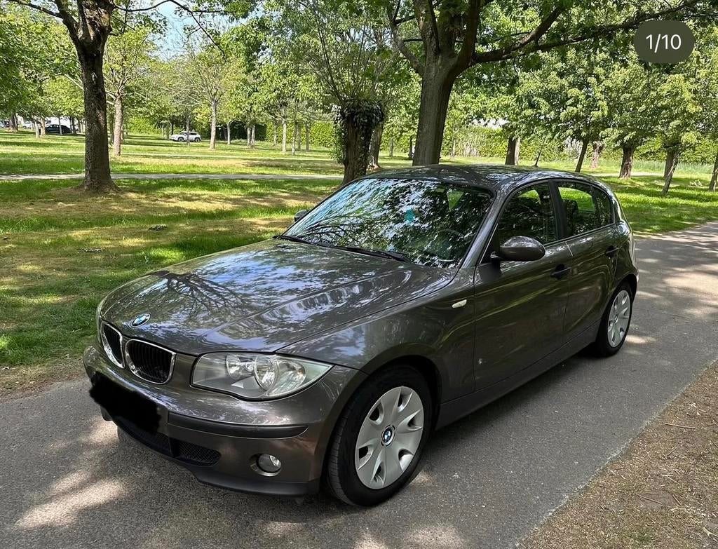 Bmw 1 serie 116i benzine/5deuren/airco/gekeurd voor verkoop, Auto's, 1596 cc, Zwart, 4 cilinders, Bruin