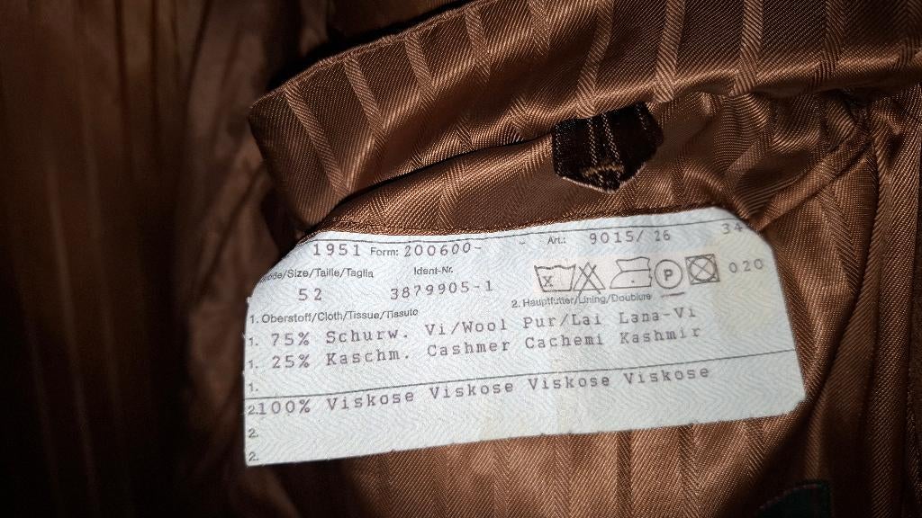 Manteau en laine et cachemire pour homme, Brun, Enlèvement, Porté, Bouvy