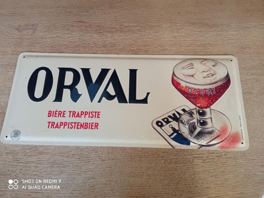 Ancienne tôle ORVAL plaque non émaillée 2003, Collections, Enlèvement ou Envoi, Comme neuf