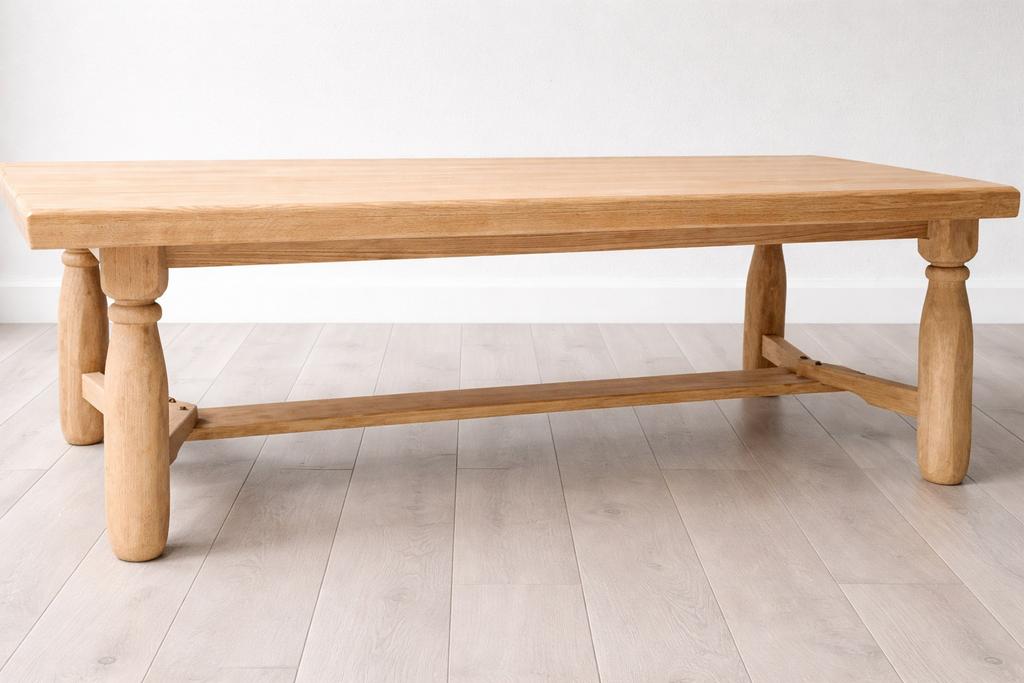 Massief eiken tafel geluchtgomd, Huis en Inrichting, Ophalen, Eikenhout, 200 cm of meer, 50 tot 100 cm