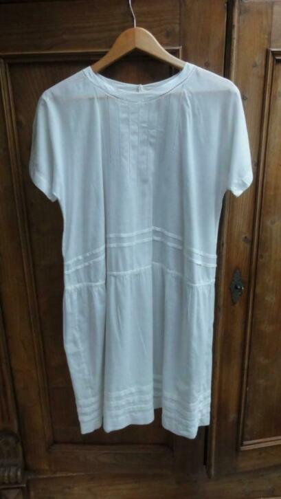 Franse wit brocante dun katoenen dames jurk, Antiek en Kunst, Ophalen of Verzenden