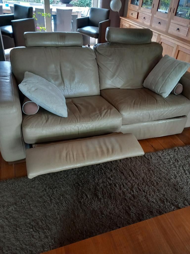 Lederen relax tweezit, Huis en Inrichting, Zetels | Zetels, Ophalen, Gebruikt, Tweepersoons, Leer