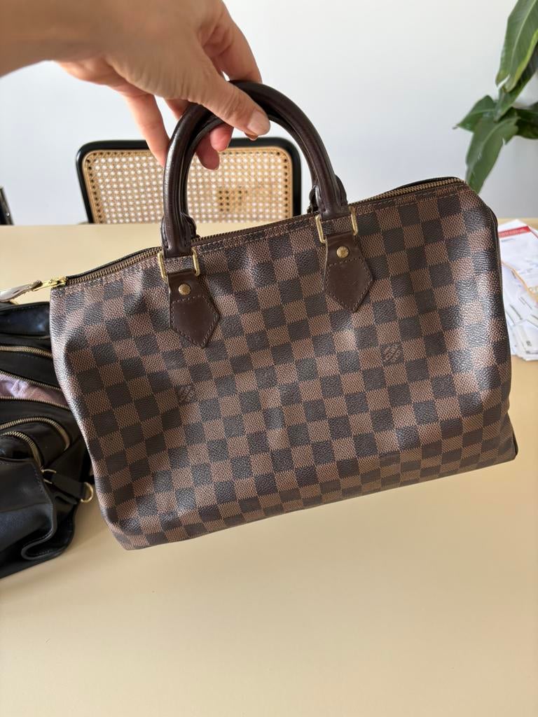 Louis Vuitton Speedy 30 – Damier Ebene, Ophalen of Verzenden, Gebruikt