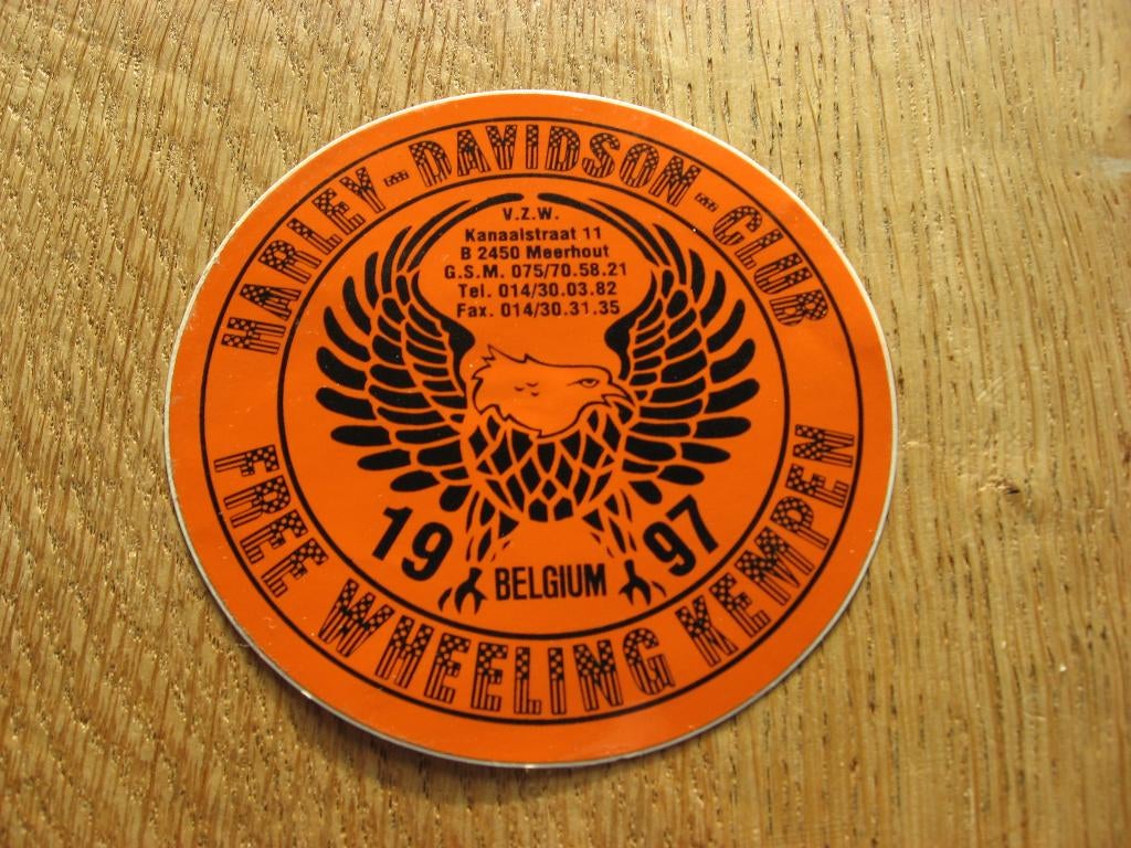 Sticker Harley-Davidson Club 1997 Kempen Meerhout, Verzamelen, Ophalen of Verzenden, Nieuw, Auto of Motor