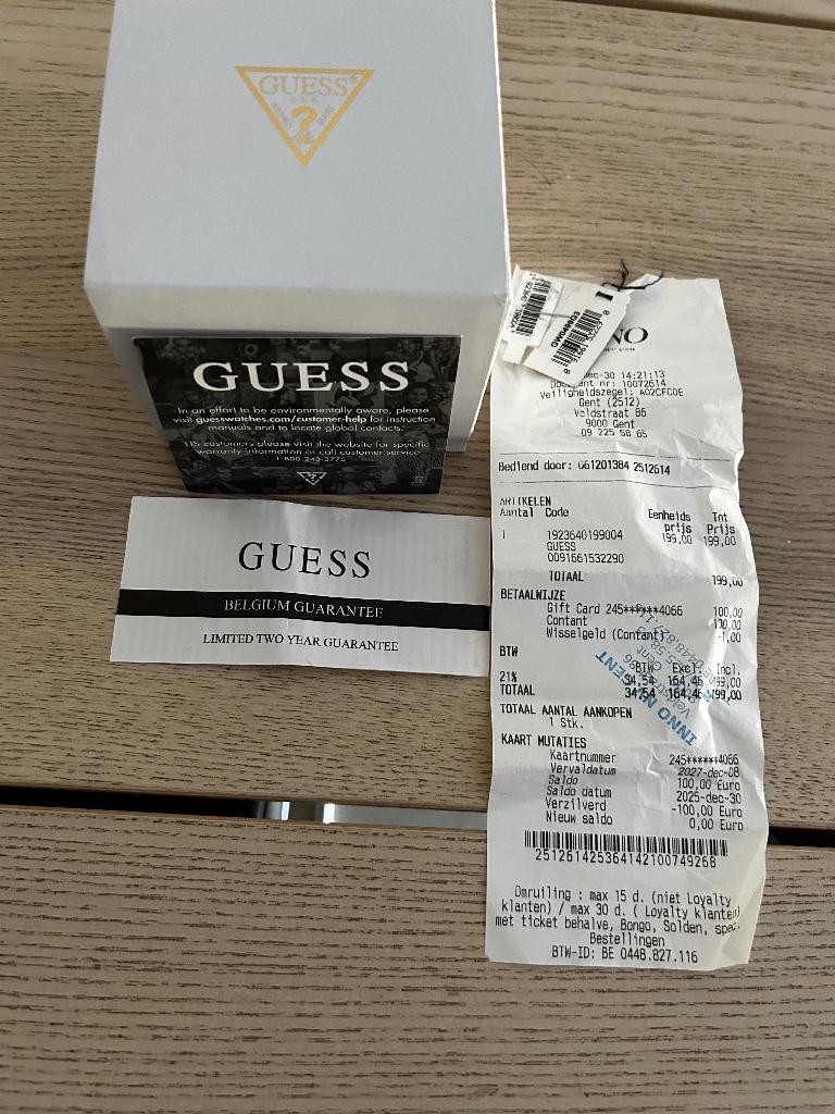 Guess horloge heren, Handtassen en Accessoires, Horloges | Heren, Overige merken, Overige materialen, Polshorloge, Overige materialen