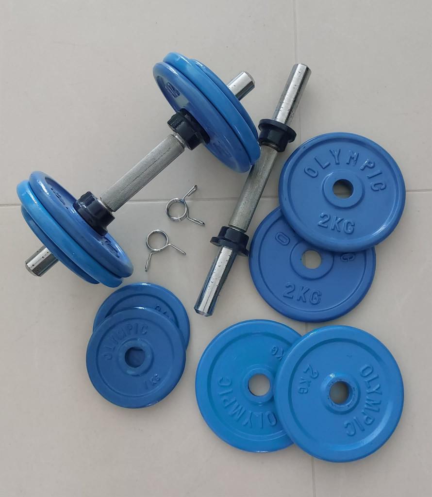 Set verstelbare dumbbells 2 x 12 kg, Enlèvement, Utilisé, Jambes, Haltère