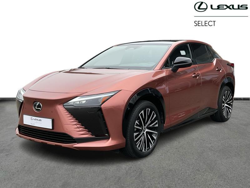 Lexus RZ 450e Privilege Line AWD + PANO, Auto's, Lexus, Automaat, Parkeersensor, Zwart, Bruin
