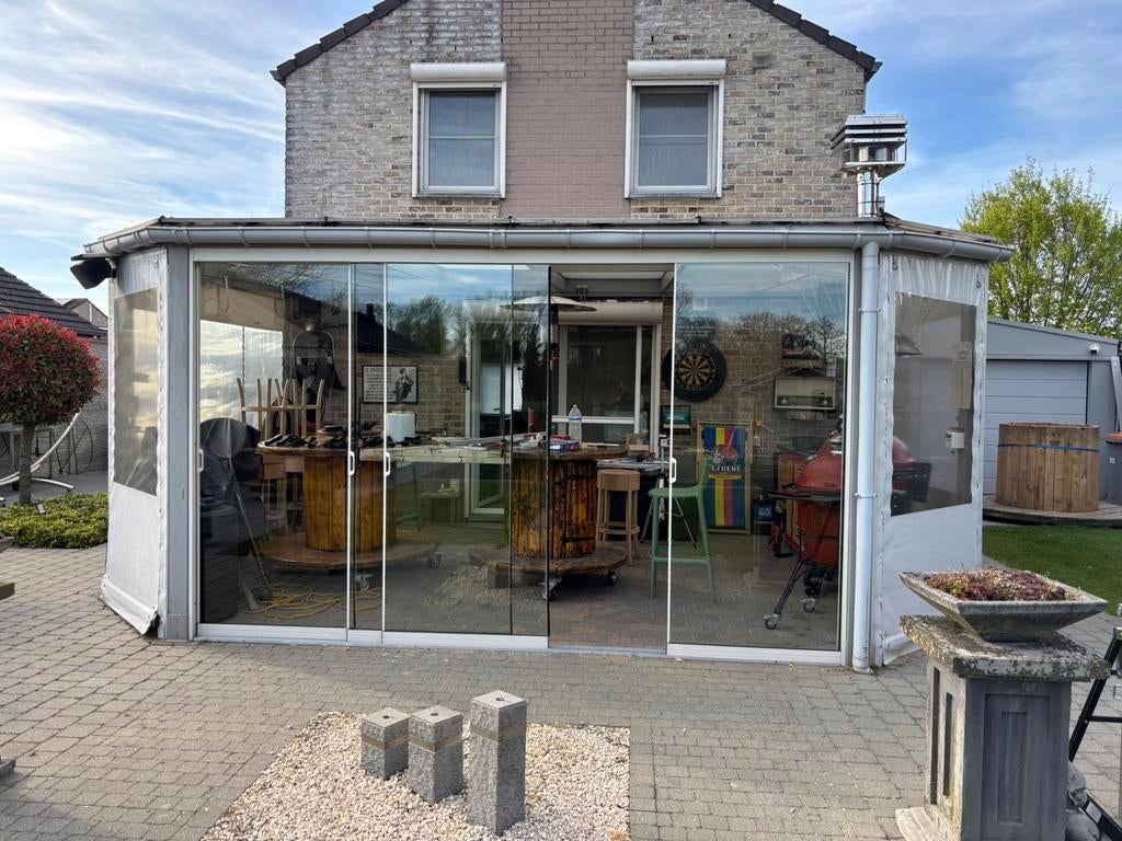 Overkapping 6,15 m breed. 4,5 m lang, Tuin en Terras, Ophalen, Gebruikt, Veranda