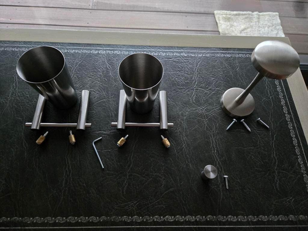 Vier luxe nieuwe massief chromen accessoires voor badkamer, Ophalen of Verzenden, Nieuw, Grijs