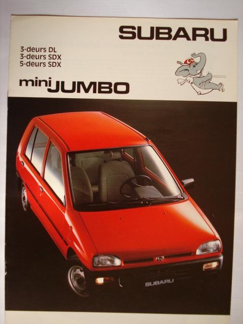 Subaru Mini Jumbo 1989 Brochure Catalogue Prospekt, Livres, Autos | Brochures & Magazines, Envoi, Utilisé, Autres marques