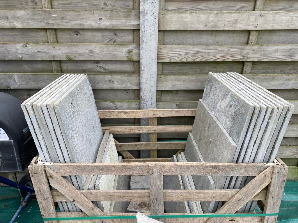 Indische leisteen tegels 60/90, Jardin & Terrasse, Pavé & Dalles, Tuiles de terrasse, Comme neuf, 5 à 10 m², Enlèvement