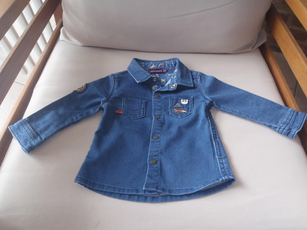 Spijkerhemd maat 74, Kinderen en Baby's, Babykleding | Maat 74, Sergent major, Ophalen of Verzenden, Zo goed als nieuw, Overhemdje of Bloesje