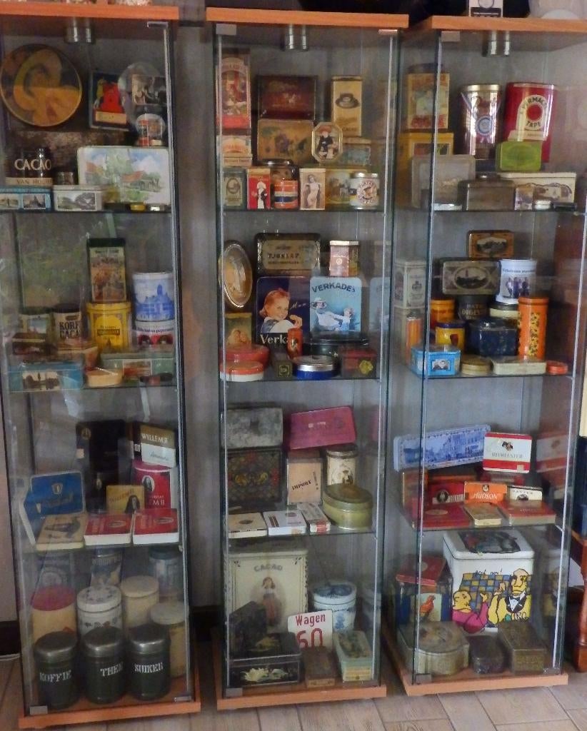 Verzameling van allerlei oude blikjes met bekende merknamen, Verzamelen, Ophalen, Gebruikt, Overige, Overige merken